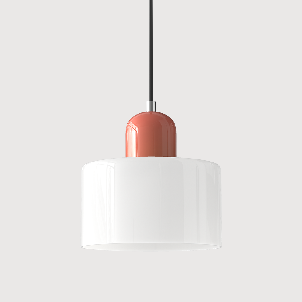 Modern pendellampa i färgat glas med geometrisk design