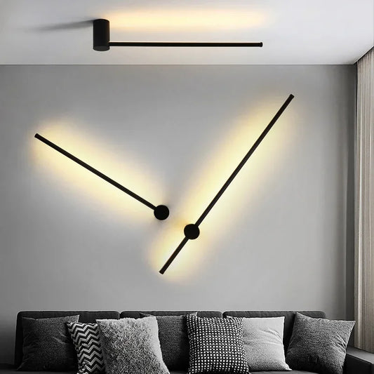 Minimalistisk nordisk vägglampa med lång linje design för vardagsrum sovrum och hotellmiljö