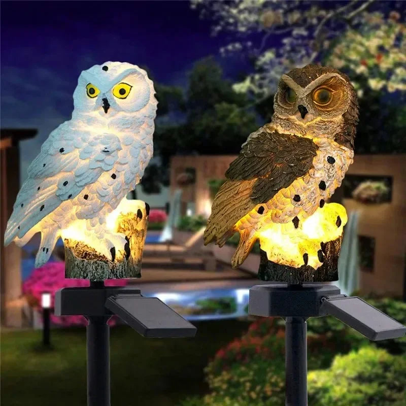 Owlglow | Solcells LED trädgårdslampa – dekorativ ugglelampa för gräsmatta