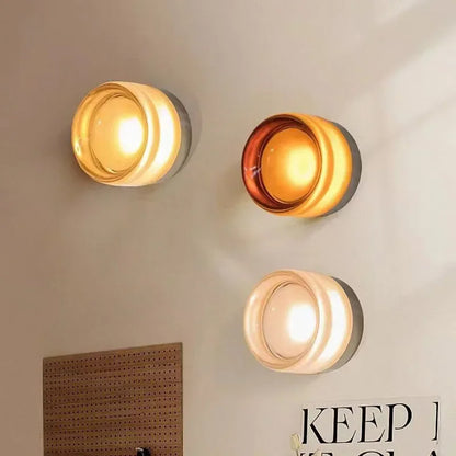 Modern rund vägglampa med mjukt LED-ljus för sovrum och vardagsrum