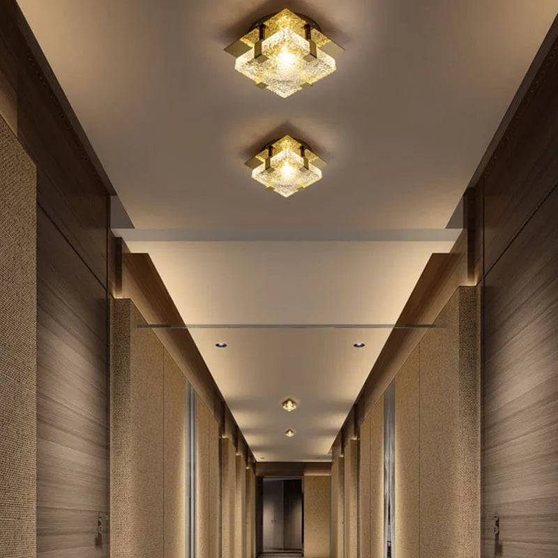 Modern LED taklampa i glas och metall för vardagsrum sovrum matsal hall