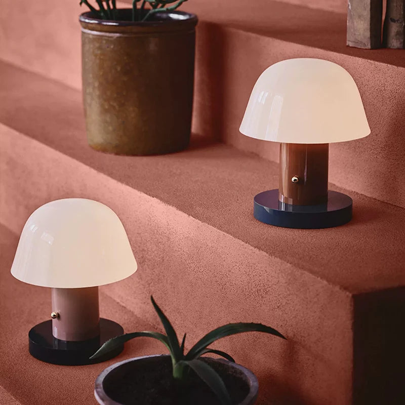 Mushroomglow | Uppladdningsbar bordslampa med touch – LED-lampa för sovrum och hem
