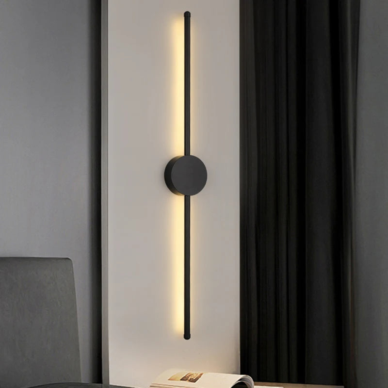 Modern svart vägglampa med lång LED-belysning för vardagsrum sovrum och hall