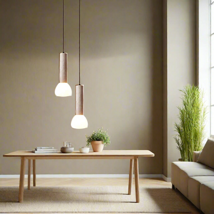 Modern LED pendellampa i sten minimalistisk design