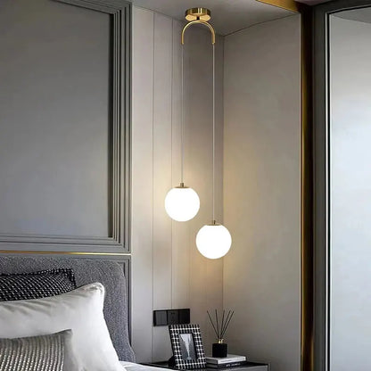 Modern glas pendellampa med klotdesign och justerbar höjd för matsal sovrum vardagsrum