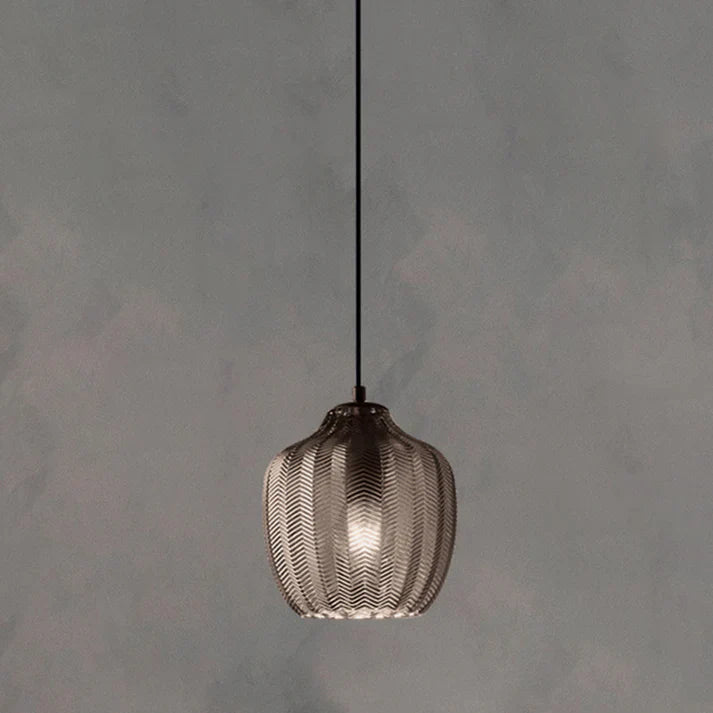 Nordisk vågig glastakpendel med LED – minimalistisk och elegant design