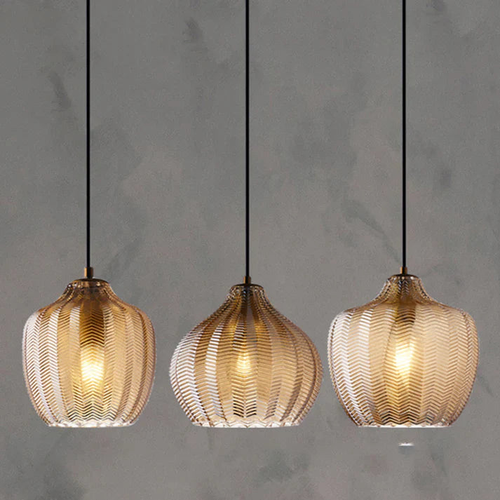 Nordisk vågig glastakpendel med LED – minimalistisk och elegant design