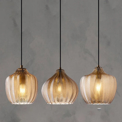 Nordisk vågig glastakpendel med LED – minimalistisk och elegant design