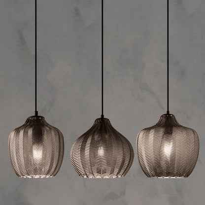 Nordisk vågig glastakpendel med LED – minimalistisk och elegant design