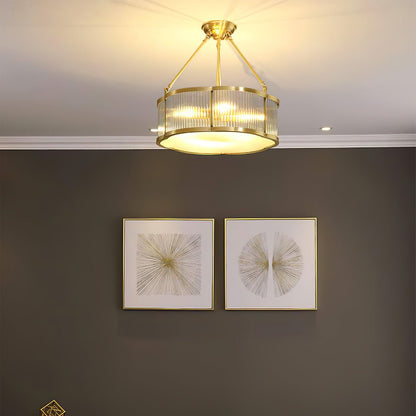 Elegant Hänglampa i Glas och Mässing – Modern Quatrefoil Taklampa för Inomhusbelysning
