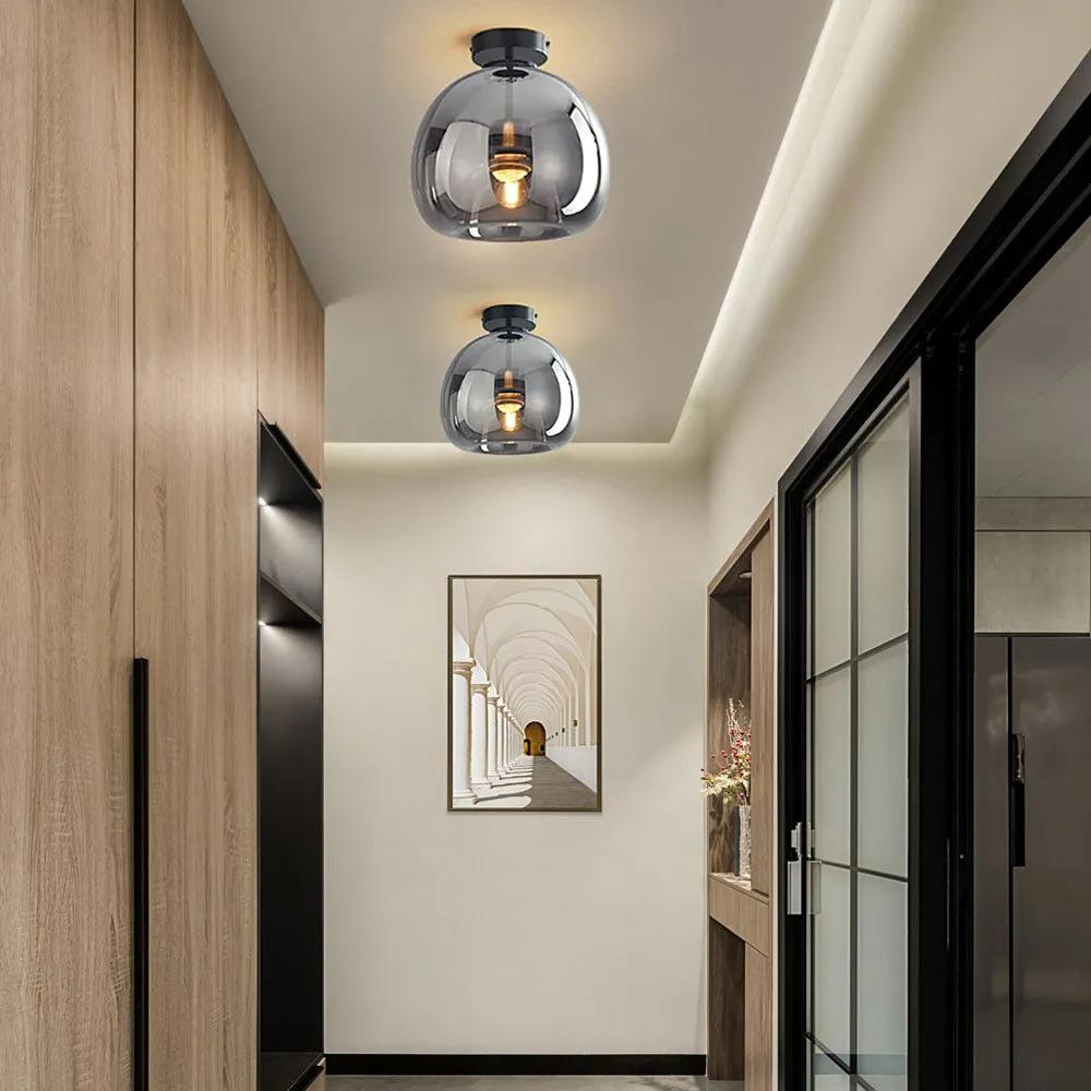Modern taklampa i svart och guld med glasdetaljer – elegant LED plafond för vardagsrum, sovrum och matsal
