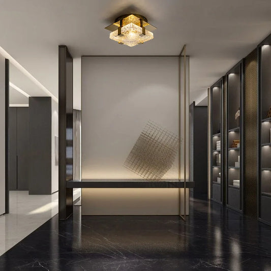 Modern LED taklampa i glas och metall för vardagsrum sovrum matsal hall