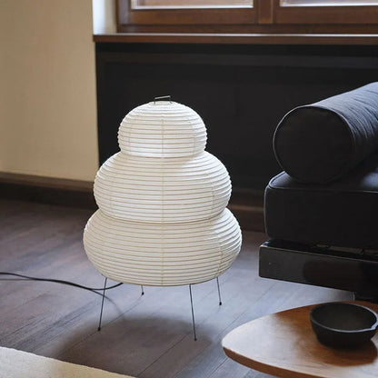 Japansk golvlampa i rispapper med konstnärlig design för vardagsrum sovrum