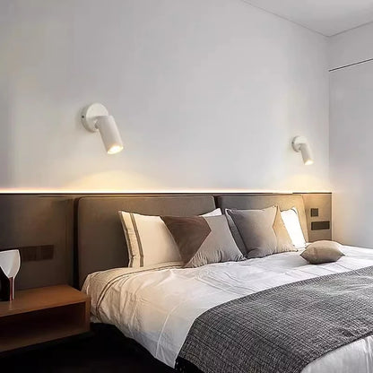 Roterbar LED väggspot i aluminium med 1 eller 2 huvuden för sovrum kök läsbelysning