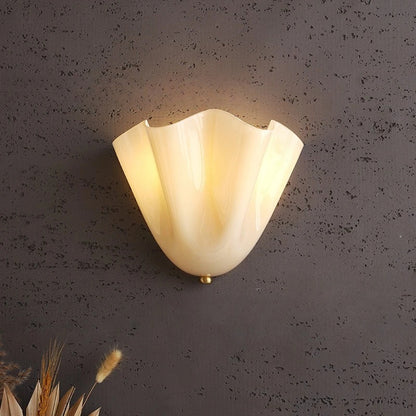 Retro Glasvägglampa – Elegant snäckformad design för vardagsrum & sovrum