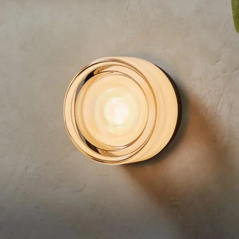 Modern rund vägglampa med mjukt LED-ljus för sovrum och vardagsrum
