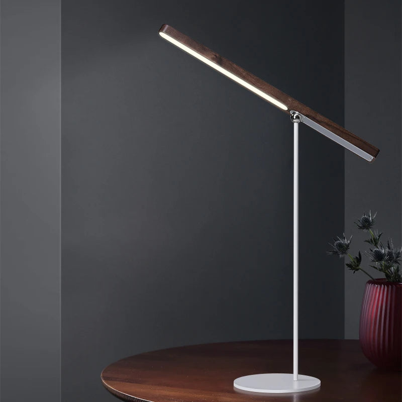 Orbiwood | 360° roterande magnetisk träbordslampa – modern LED-belysning för skrivbord