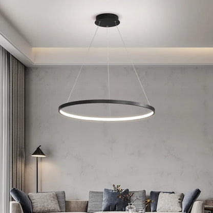 Modern rund LED-pendellampa för vardagsrum, matsal och kök