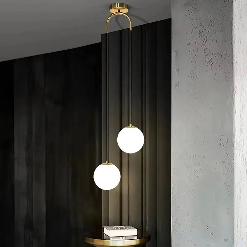 Modern glas pendellampa med klotdesign och justerbar höjd för matsal sovrum vardagsrum