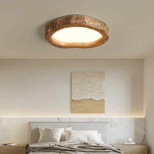 Taklampa i resin med träinspirerad design för sovrum vardagsrum matsal