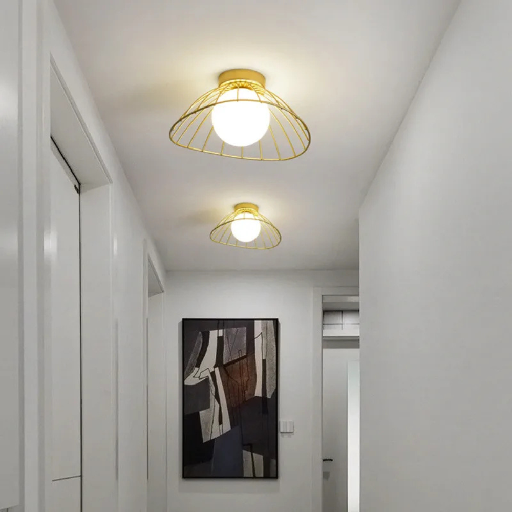 Nordisk taklampa i metall – modern LED plafond för hall, vardagsrum och sovrum