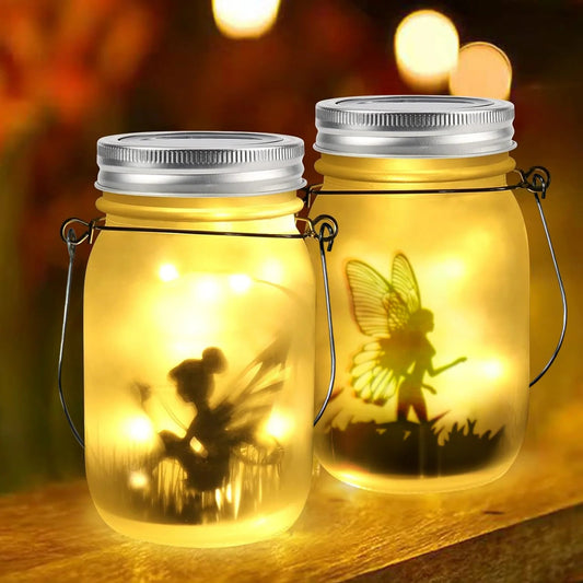 Sunglow | Solar Mason Jar-lykta – dekorativ solcellsbelysning för uteplats och gård
