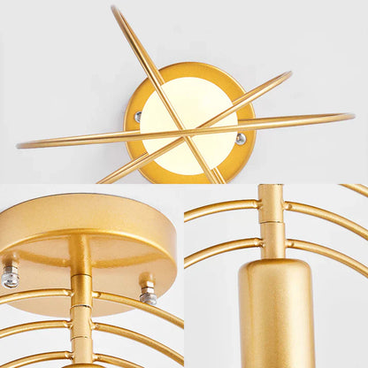 Taklampa i guld – modern rund plafond i lyxig metall för vardagsrum och sovrum