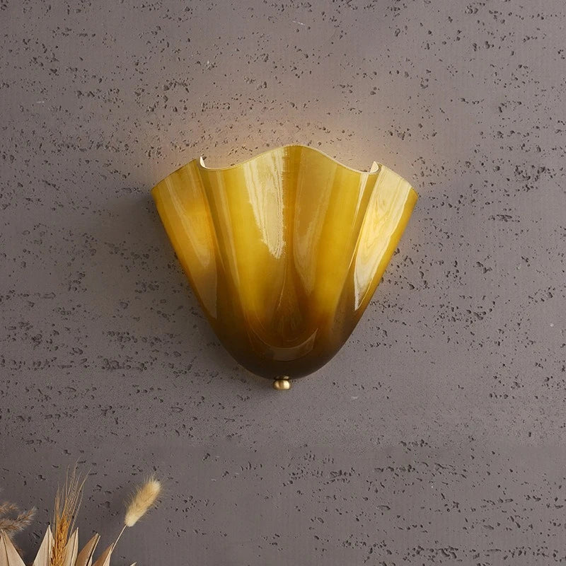 Retro Glasvägglampa – Elegant snäckformad design för vardagsrum & sovrum