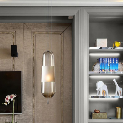 Nordisk cylinderformad glaspendel med LED för sovrum matsal och vardagsrum