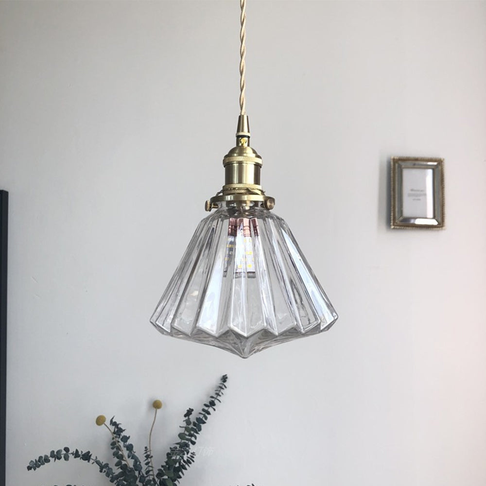 Modern diamantformad glaspendel med justerbar höjd för kök matsal vardagsrum