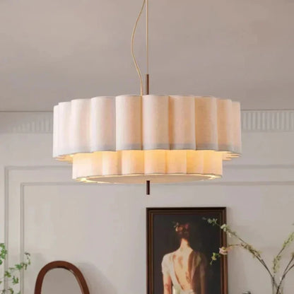 Wabi-Sabi pendellampa i tyg för vardagsrum, matsal och sovrum