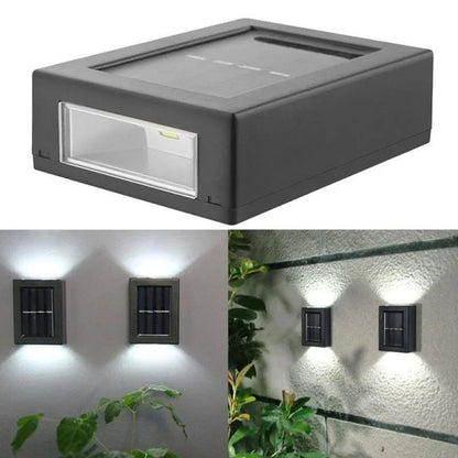 Lumostep | Solcells LED-vägglampa – vattentät utomhusbelysning för trädgård och uteplats