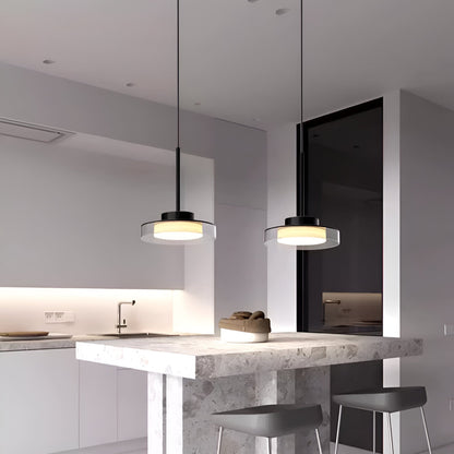 Nordisk modern LED taklampa med tre ljuskällor i järn och akryl för matsal vardagsrum kök