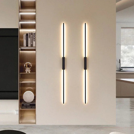 Nordisk smal LED vägglampa med modern linjär design för sovrum vardagsrum och hall