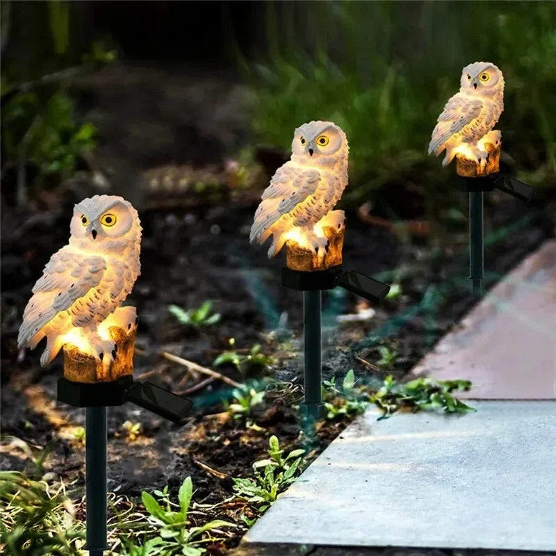 Owlglow | Solcells LED trädgårdslampa – dekorativ ugglelampa för gräsmatta