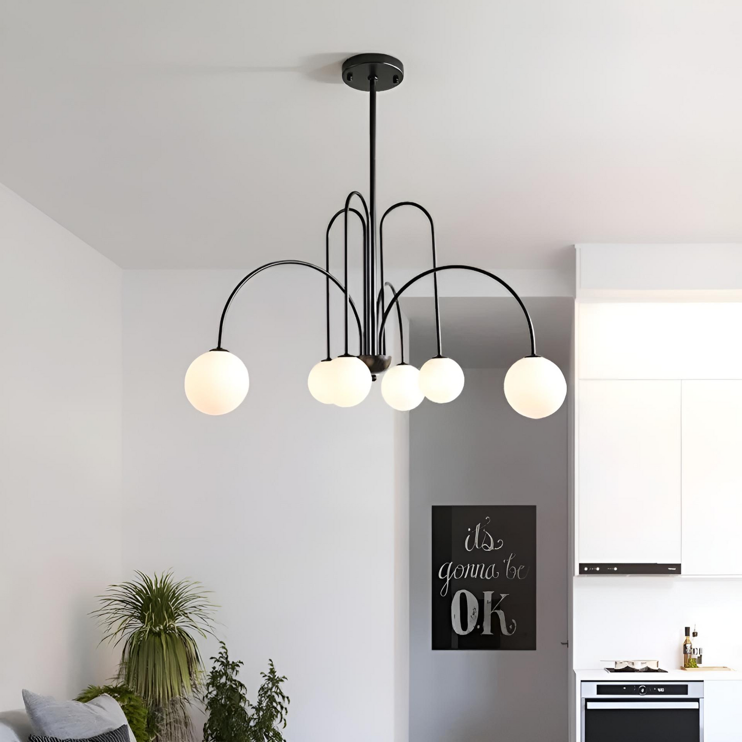 Modern minimalistisk taklampa med flera ljuskällor