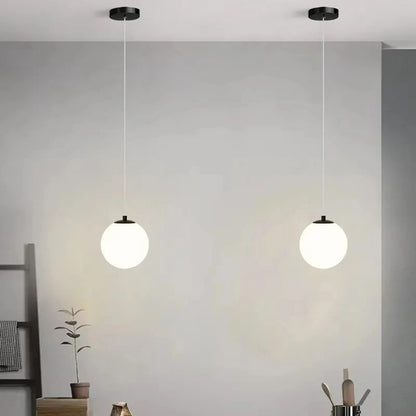 Modern glas pendellampa med klotdesign och justerbar höjd för matsal sovrum vardagsrum