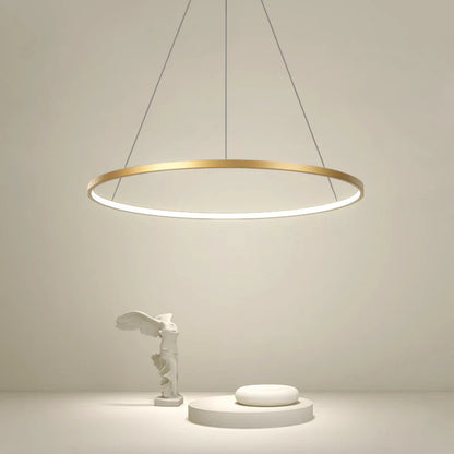 Modern rund LED-pendellampa för vardagsrum, matsal och kök