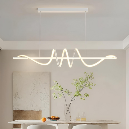 Modern vågformad LED-pendellampa för matsal, vardagsrum och kök