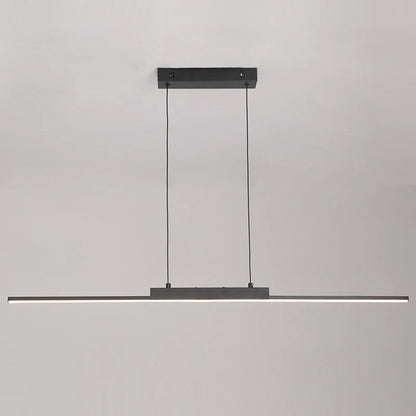 Modern lång LED takpendel i svart aluminium för kök matsal vardagsrum