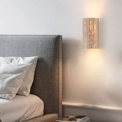 Stoneform | 3D-skuren stenvägglampa – perfekt för sovrum och hall, 1 st
