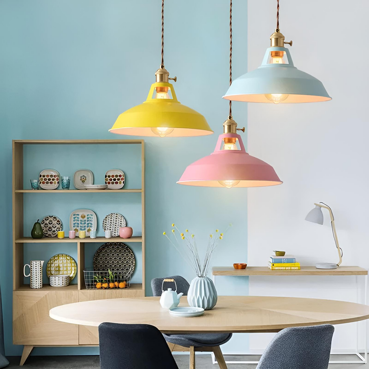 Retro industriell taklampa i aluminium för kök restaurang hem inredning