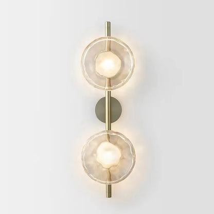 Modern glas vägglampa med metallstomme för vardagsrum sovrum hall hotell