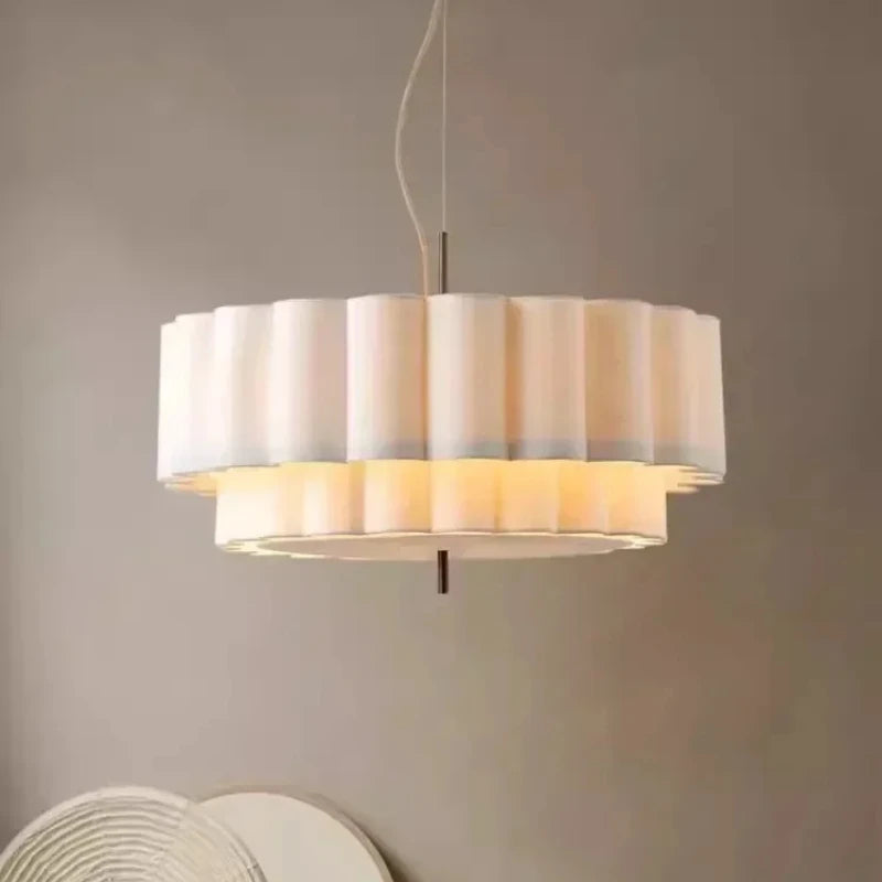 Wabi-Sabi pendellampa i tyg för vardagsrum, matsal och sovrum