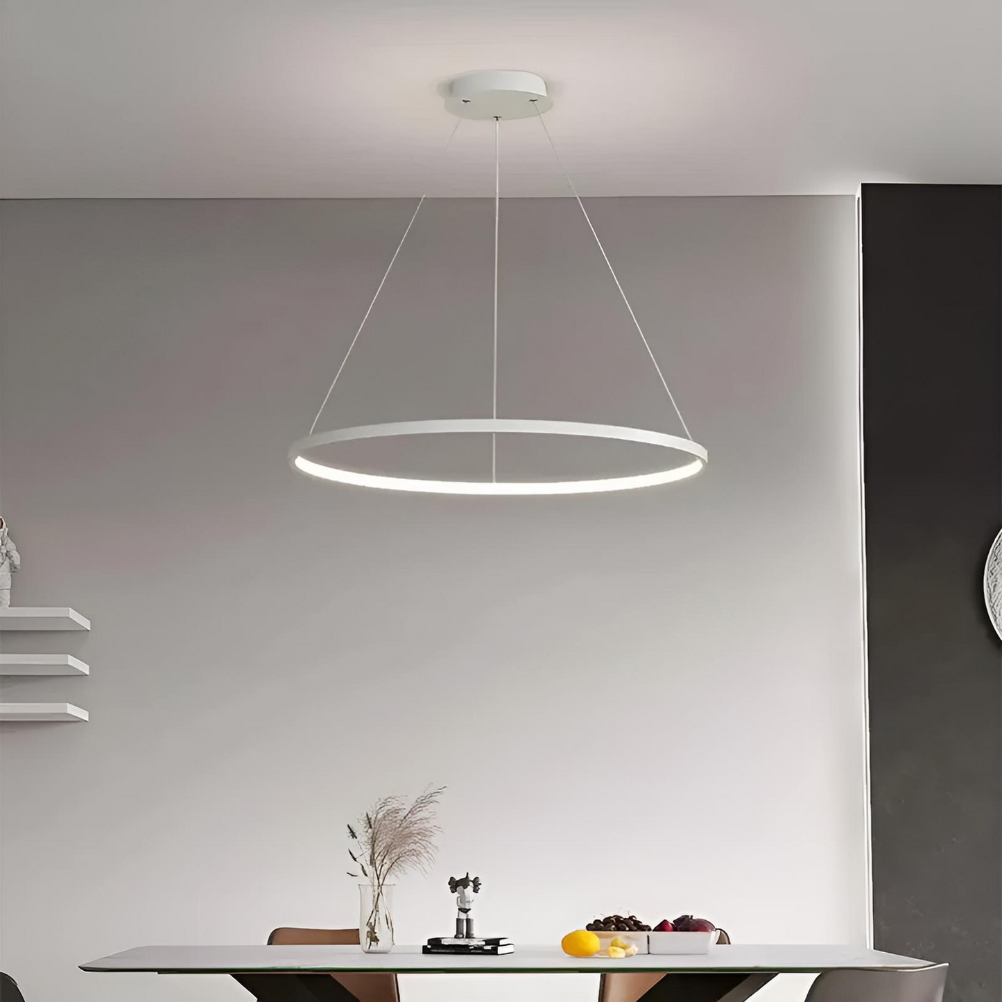 Modern rund LED-pendellampa för vardagsrum, matsal och kök