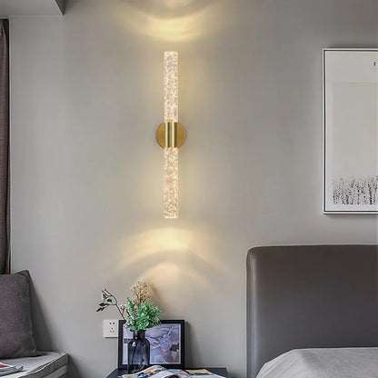 Modern vägglampa i kristall med LED stav 51 cm för sovrum vardagsrum hall
