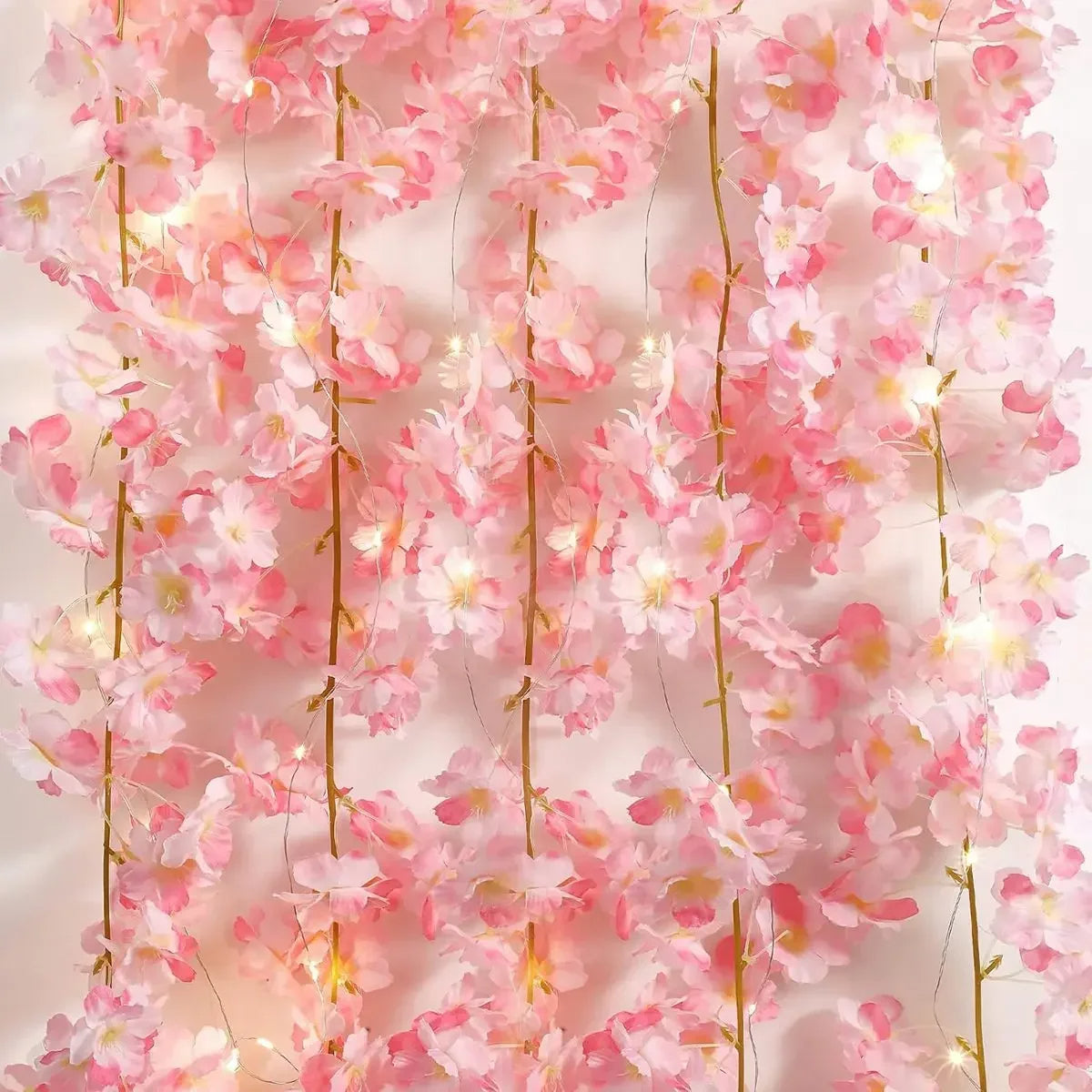 Blossomglow | 2M LED ljusslinga med 20 rosa körsbärsblommor – dekor för sovrum och fest