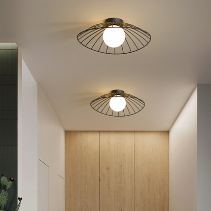 Nordisk taklampa i metall – modern LED plafond för hall, vardagsrum och sovrum