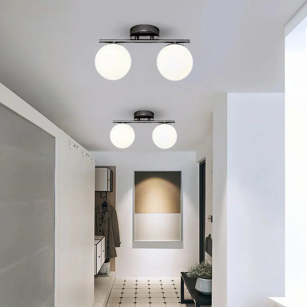 Modern taklampa i metall och glas – dimbar LED-plafond för vardagsrum och sovrum