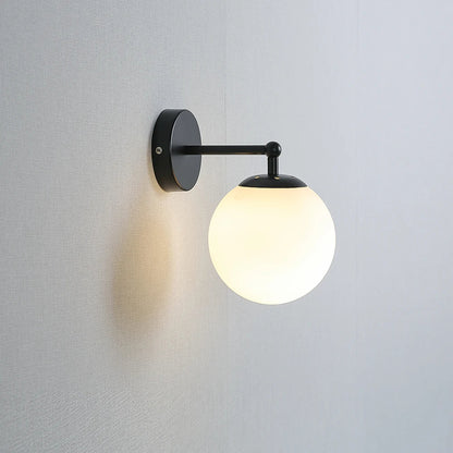 Nordic Vägglampa med Dubbel eller en Glasglob LED Svart Metall E27 Armatur